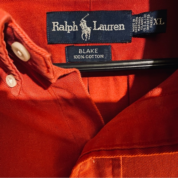 Ralf Lauren, vintage, red, long sleeve button up. - Picture 2 of 4